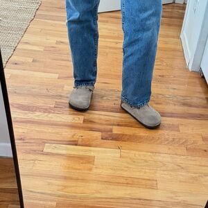 Taupe Suede Birkenstock Boston Clog